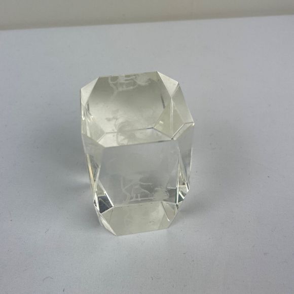 Glass‎ Laser Etched 3D Fairy with Flowers Paperweight Holographic - Picture 4 of 5